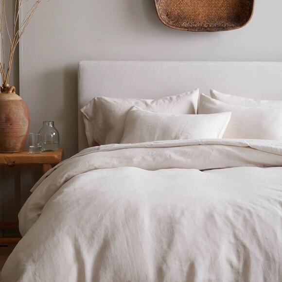 Quince European Linen Duvet Cover Set Sand Beige Size Full/Queen - Picture 16 of 16